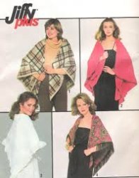 8302 SIMPLICITY 77 RUFFLE/FRINGE SHAWLS JIFFY PATTERN ONE SZ